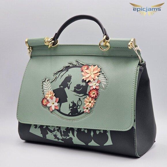 Loungefly Disney Alice in Wonderland Floral Silhouette Portrait Handbag - Picture 3 of 6